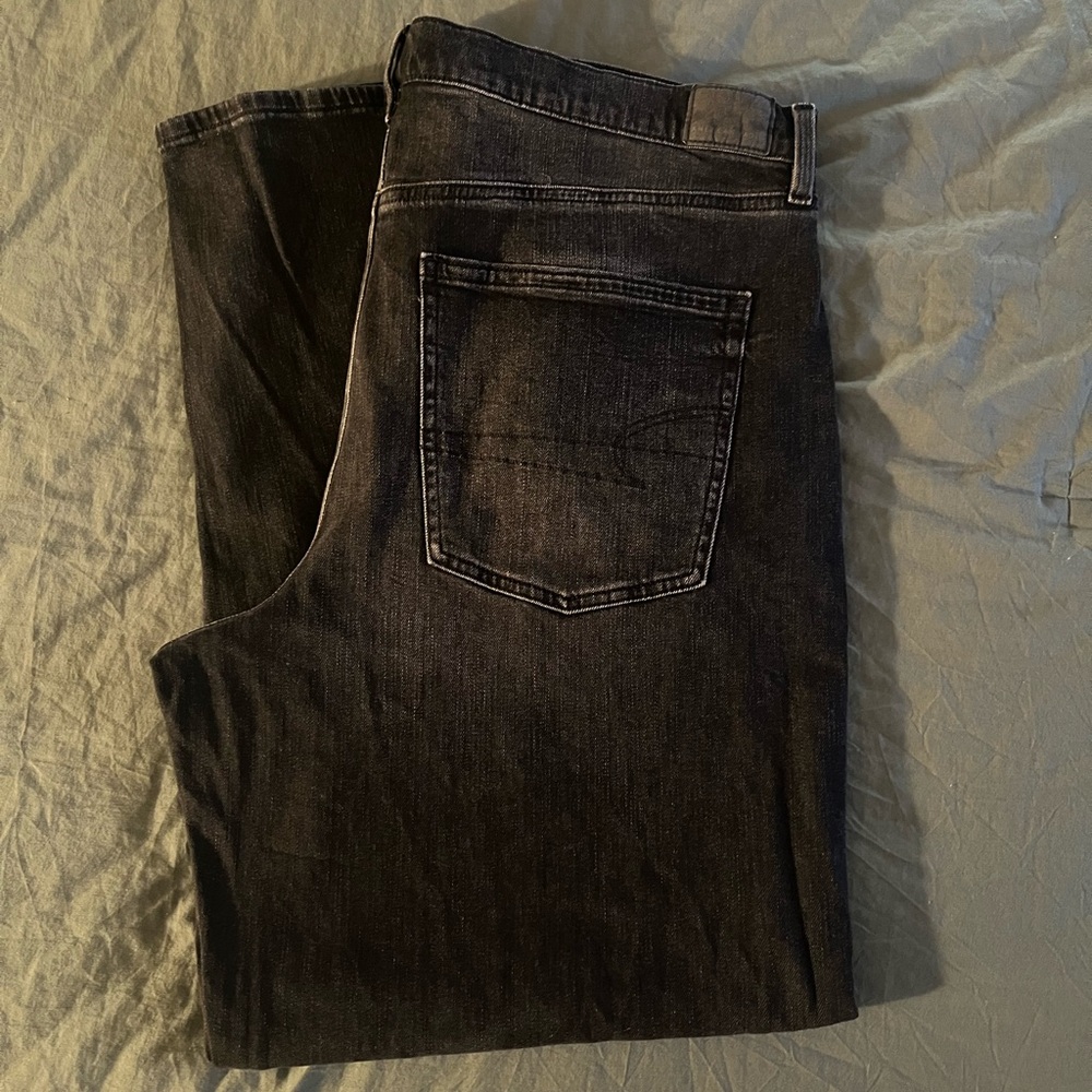 American Eagle Outfitters Dark Gray Straight Crossover Jeans